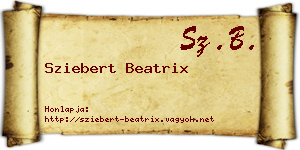 Sziebert Beatrix névjegykártya
